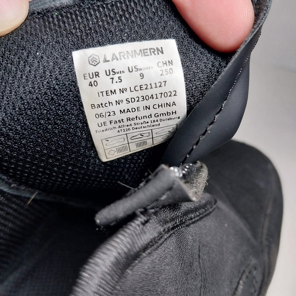 Larnmern Slip On Womens Sz 9 Mens Sz 7.5 Work Shoes non slip Black Zip Closure - Picture 16 of 16